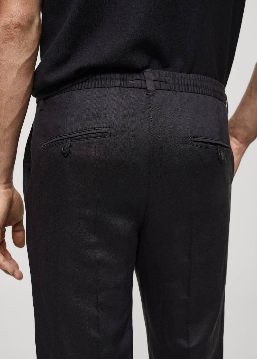 Mango Leinen-Tencel-Hose mit Kordelzug Sonderangebot
