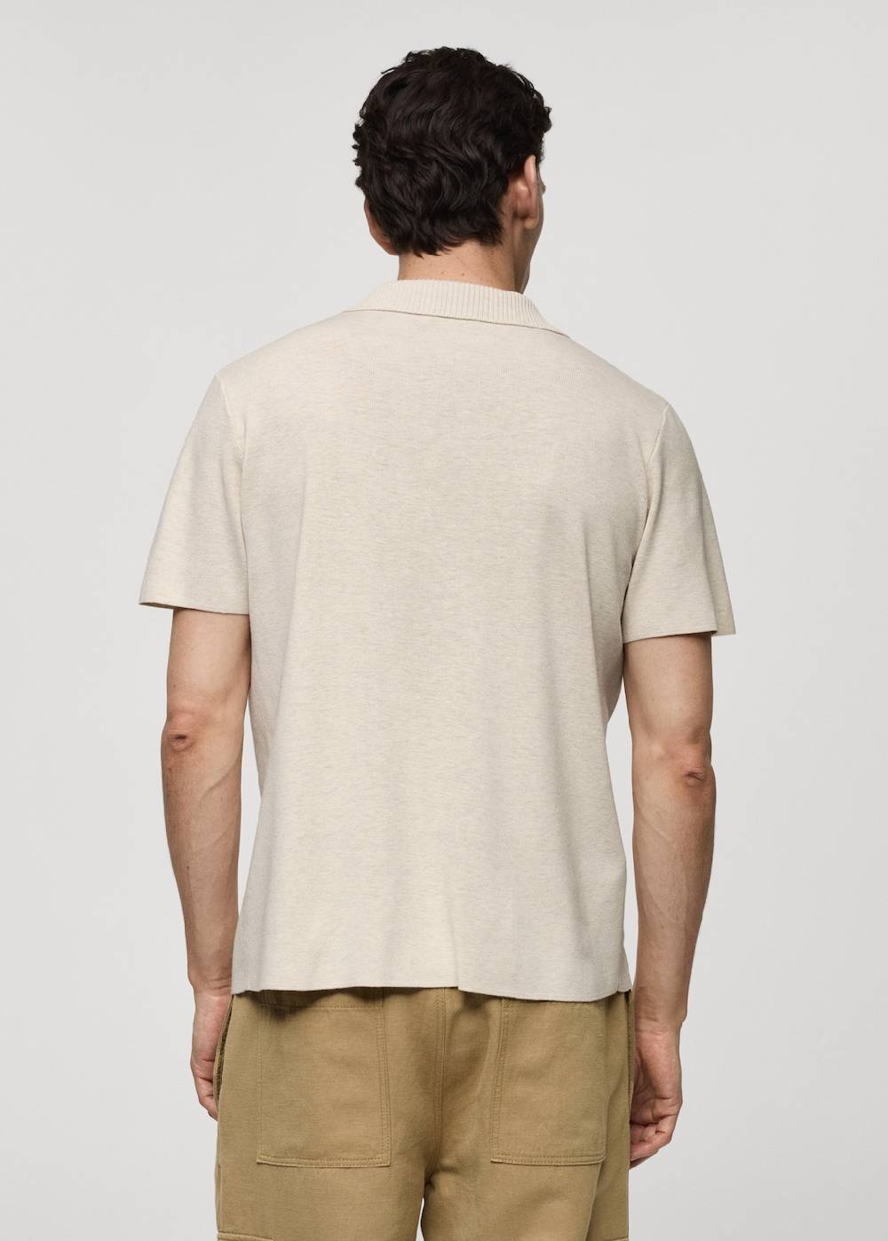 Mango Texturiertes Strick-Poloshirt aus Baumwolle Rabatt