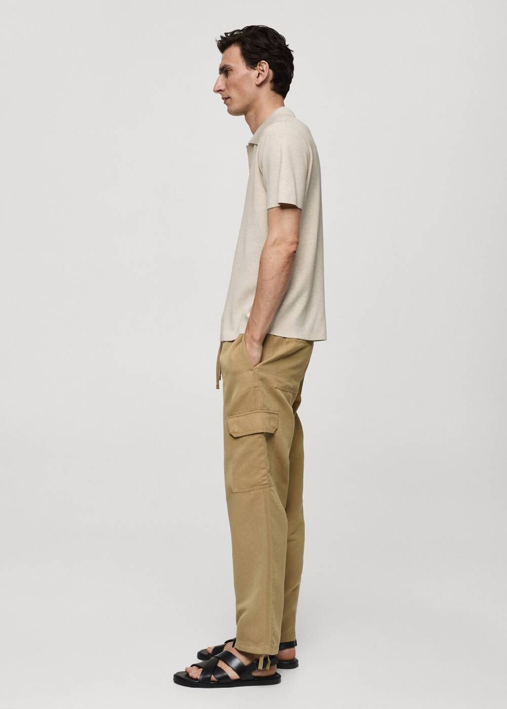 Mango Texturiertes Strick-Poloshirt aus Baumwolle Rabatt