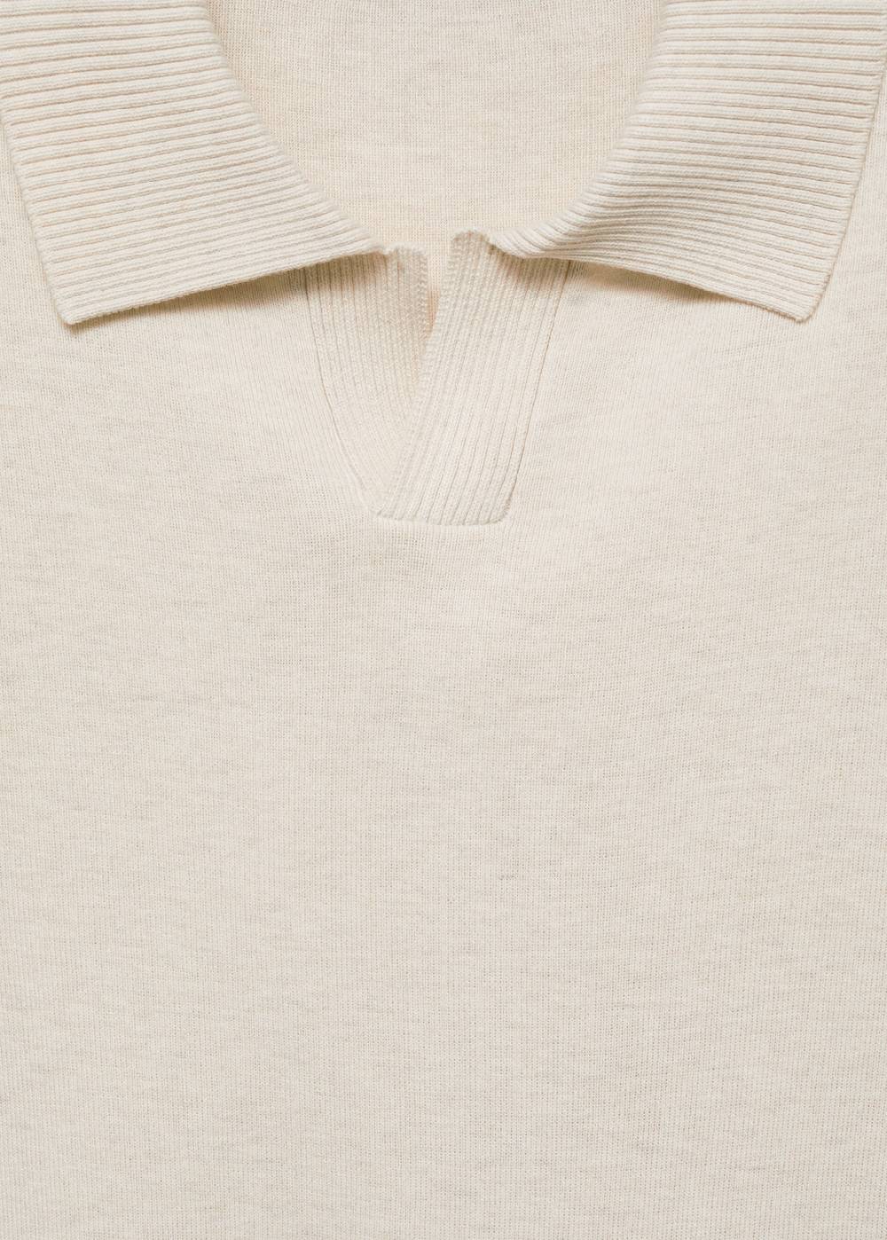 Mango Texturiertes Strick-Poloshirt aus Baumwolle Rabatt