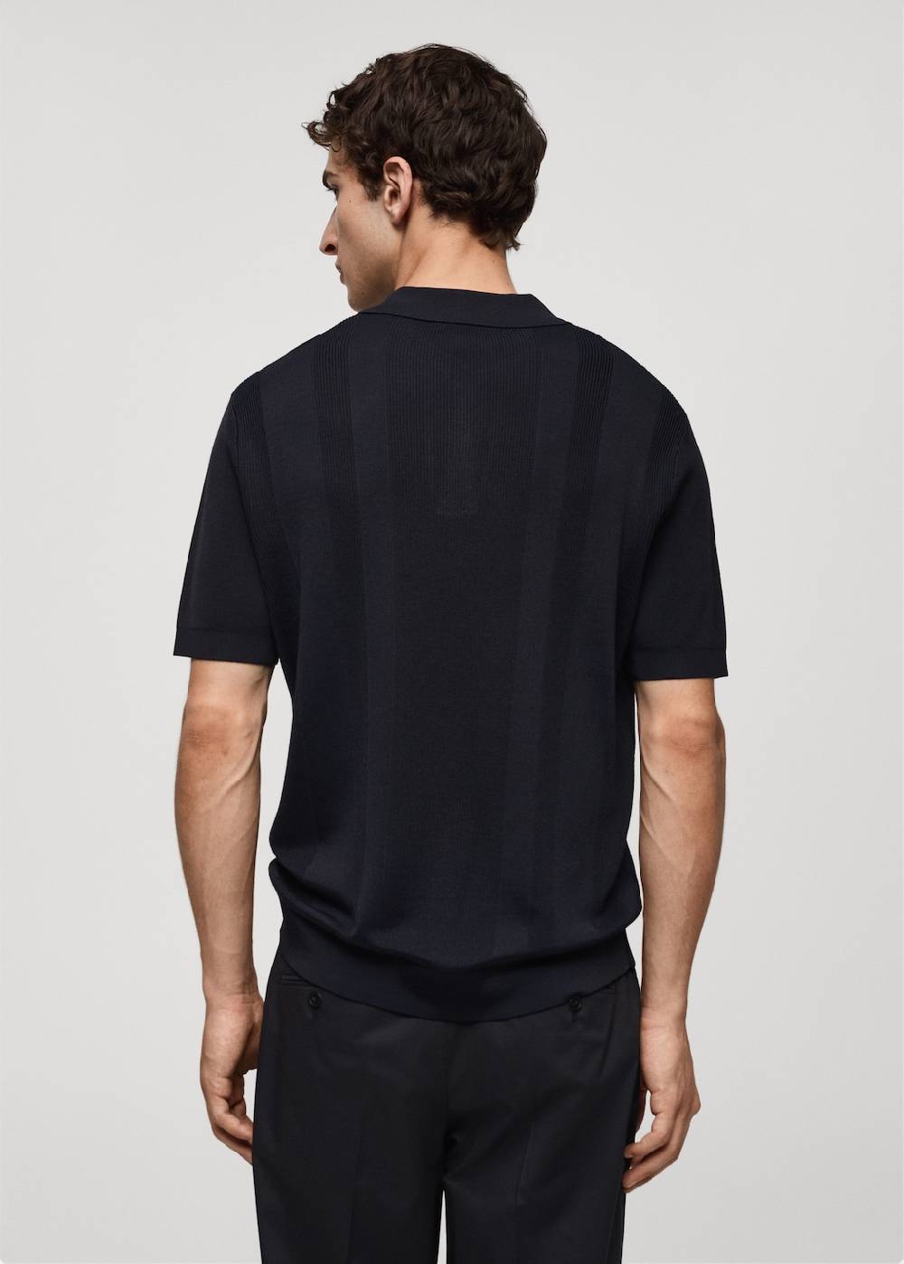 Mango Rippstrick-Poloshirt Großer Ausverkauf