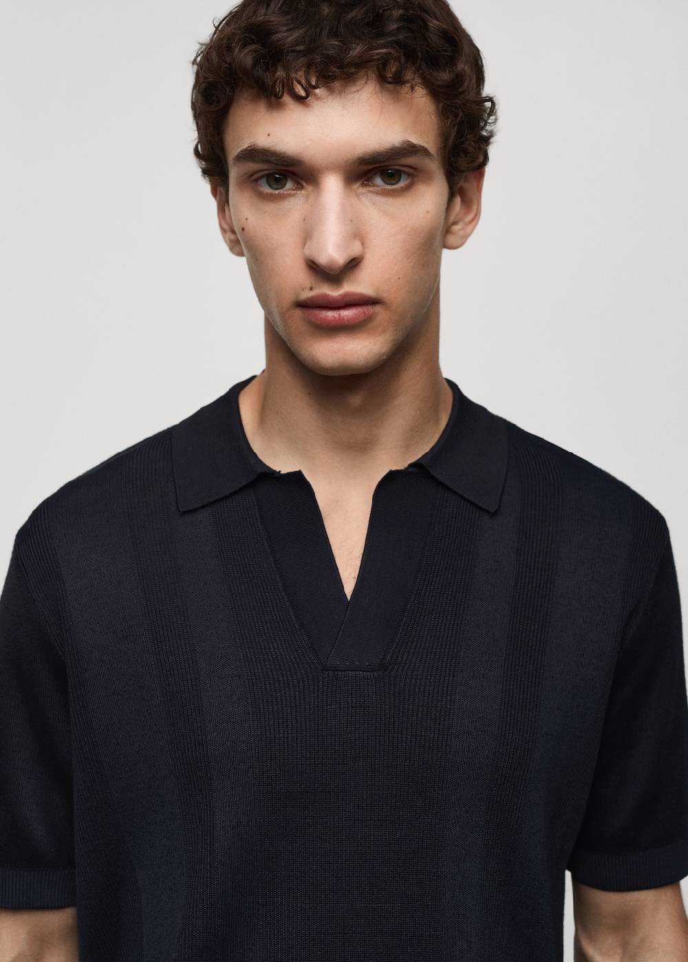 Mango Rippstrick-Poloshirt Großer Ausverkauf