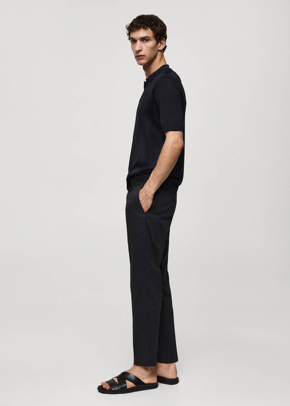 Mango Rippstrick-Poloshirt Großer Ausverkauf