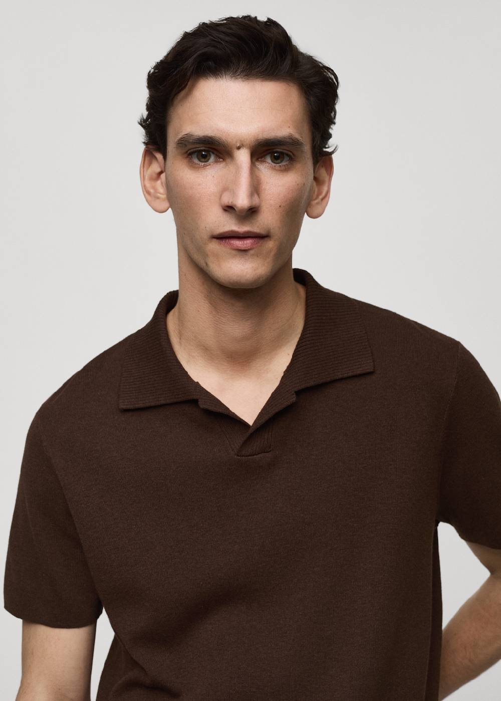 Mango Texturiertes Strick-Poloshirt aus Baumwolle Flash Sale