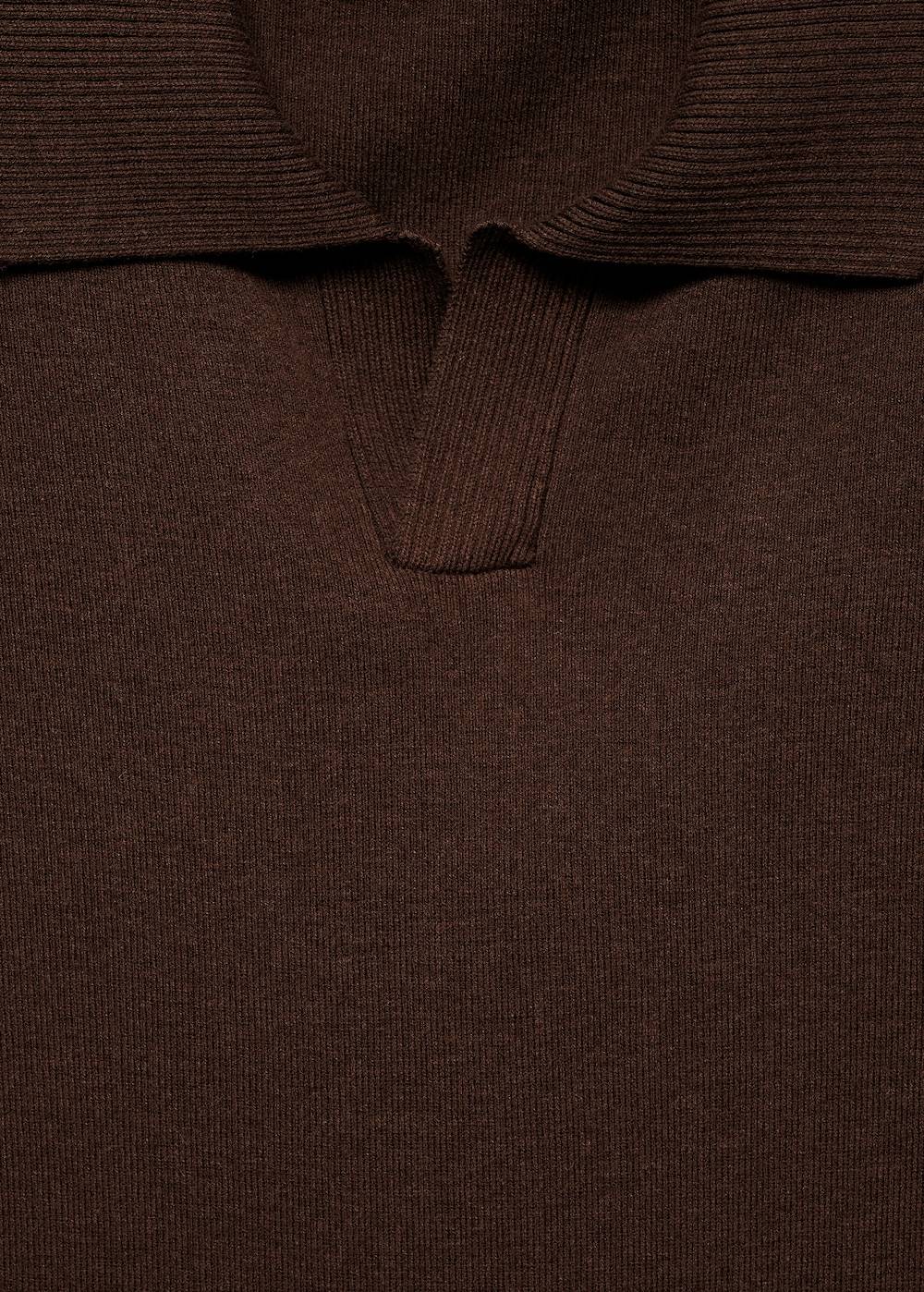 Mango Texturiertes Strick-Poloshirt aus Baumwolle Flash Sale