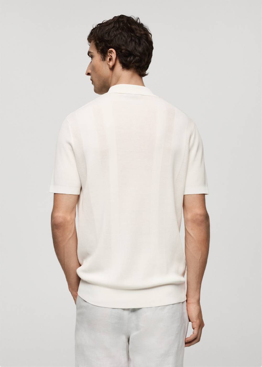 Mango Rippstrick-Poloshirt Valentinstagsangebot