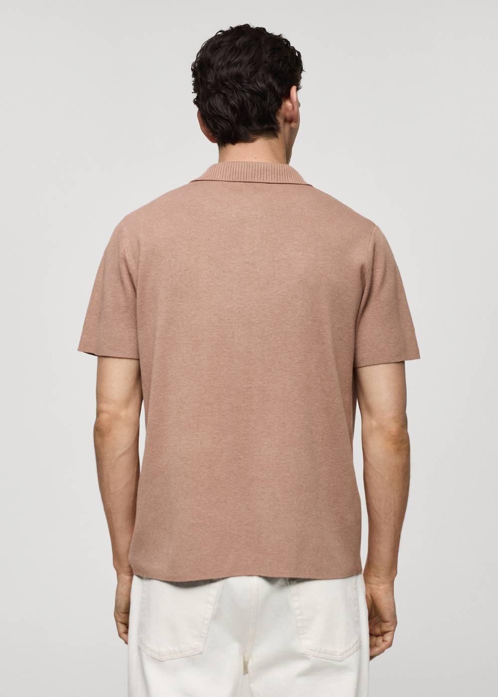 Mango Texturiertes Strick-Poloshirt aus Baumwolle Lagerräumung
