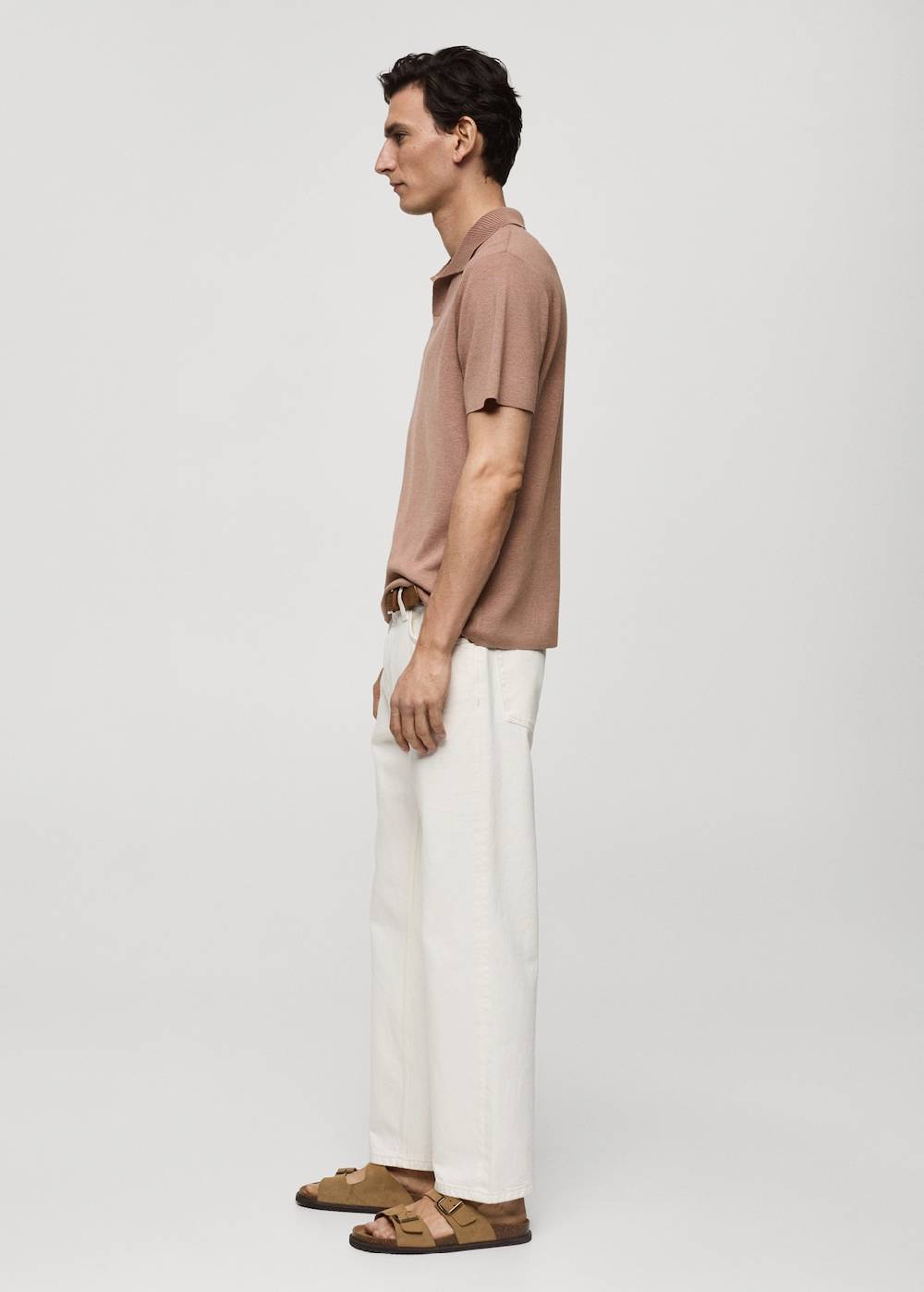 Mango Texturiertes Strick-Poloshirt aus Baumwolle Lagerräumung