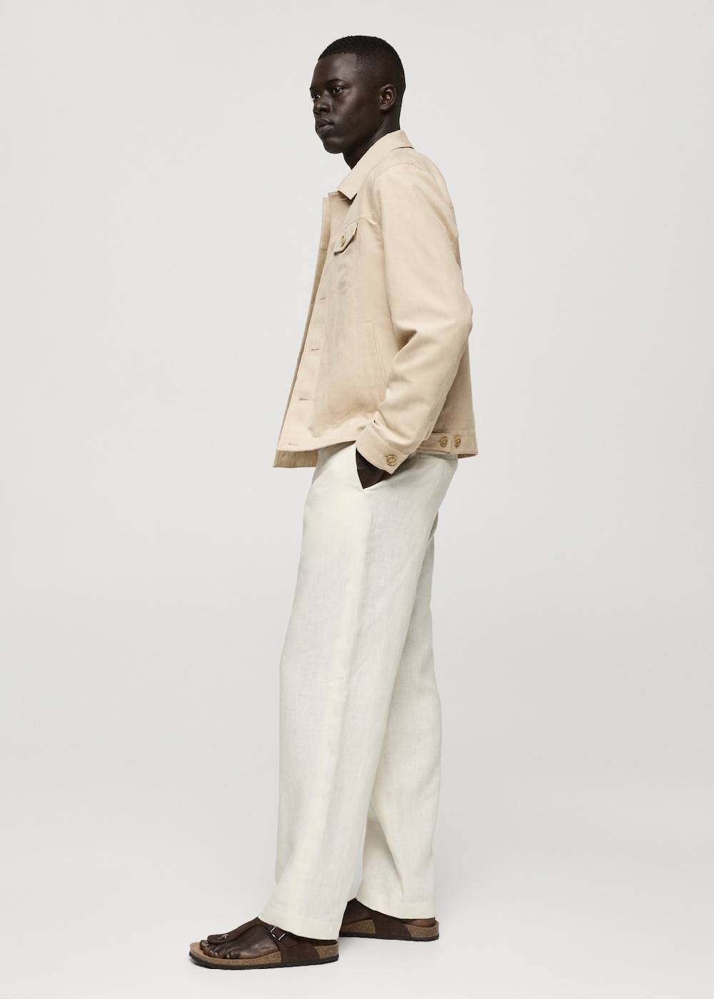 Mango Kurzjacke mit Wildledereffekt und Taschen Heißer Verkauf