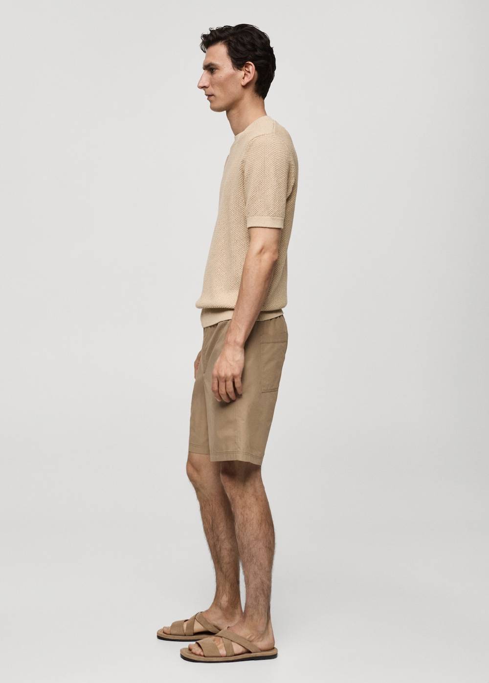 Mango Strukturiertes Strick-T-Shirt aus Baumwolle Neueste Mode