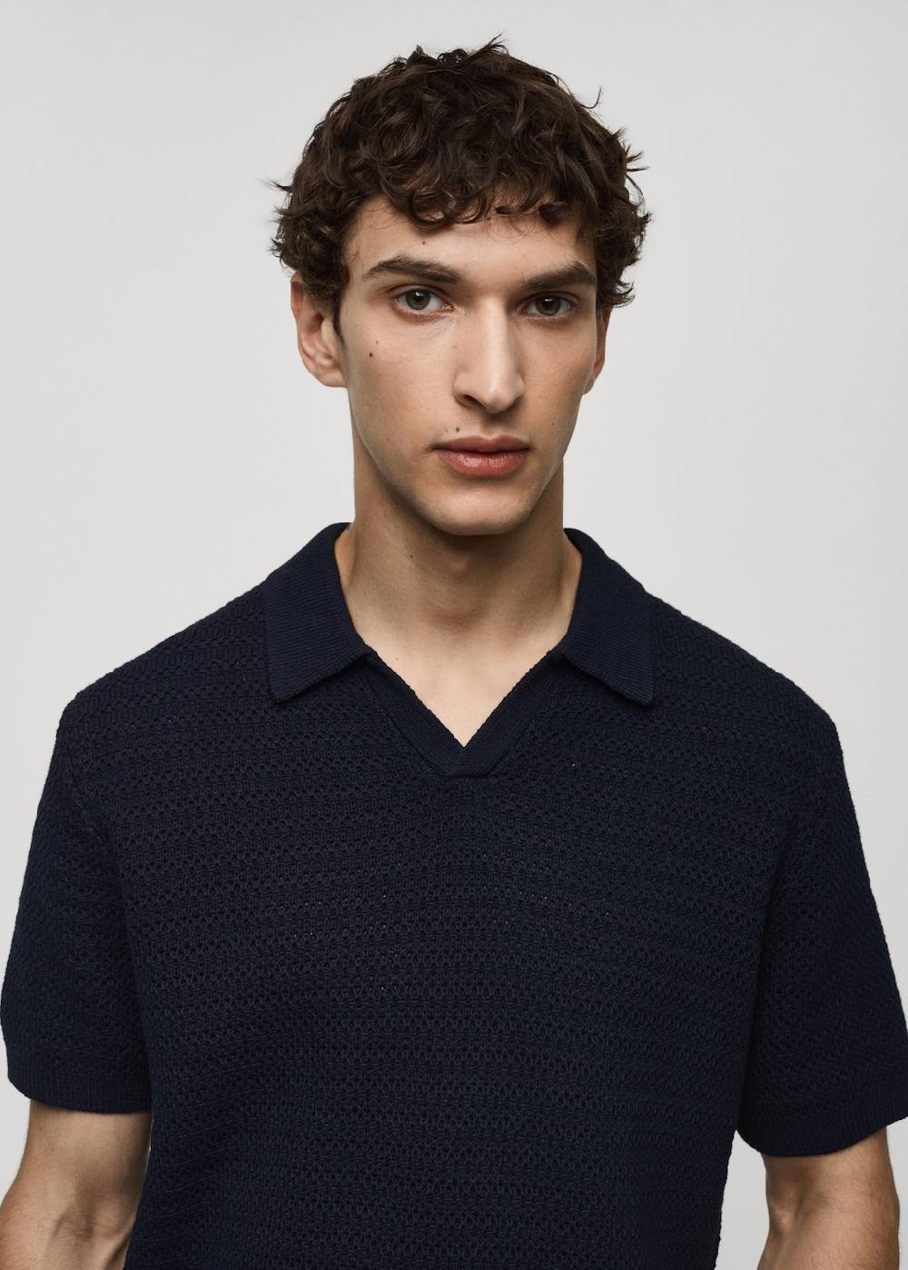 Mango Strickpoloshirt in Flecht-Optik Exklusive Angebote
