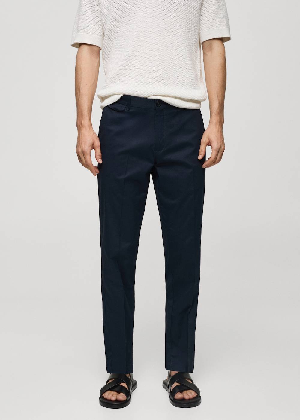 Mango Regular Fit-Baumwollhose mit Struktur Sonderangebote