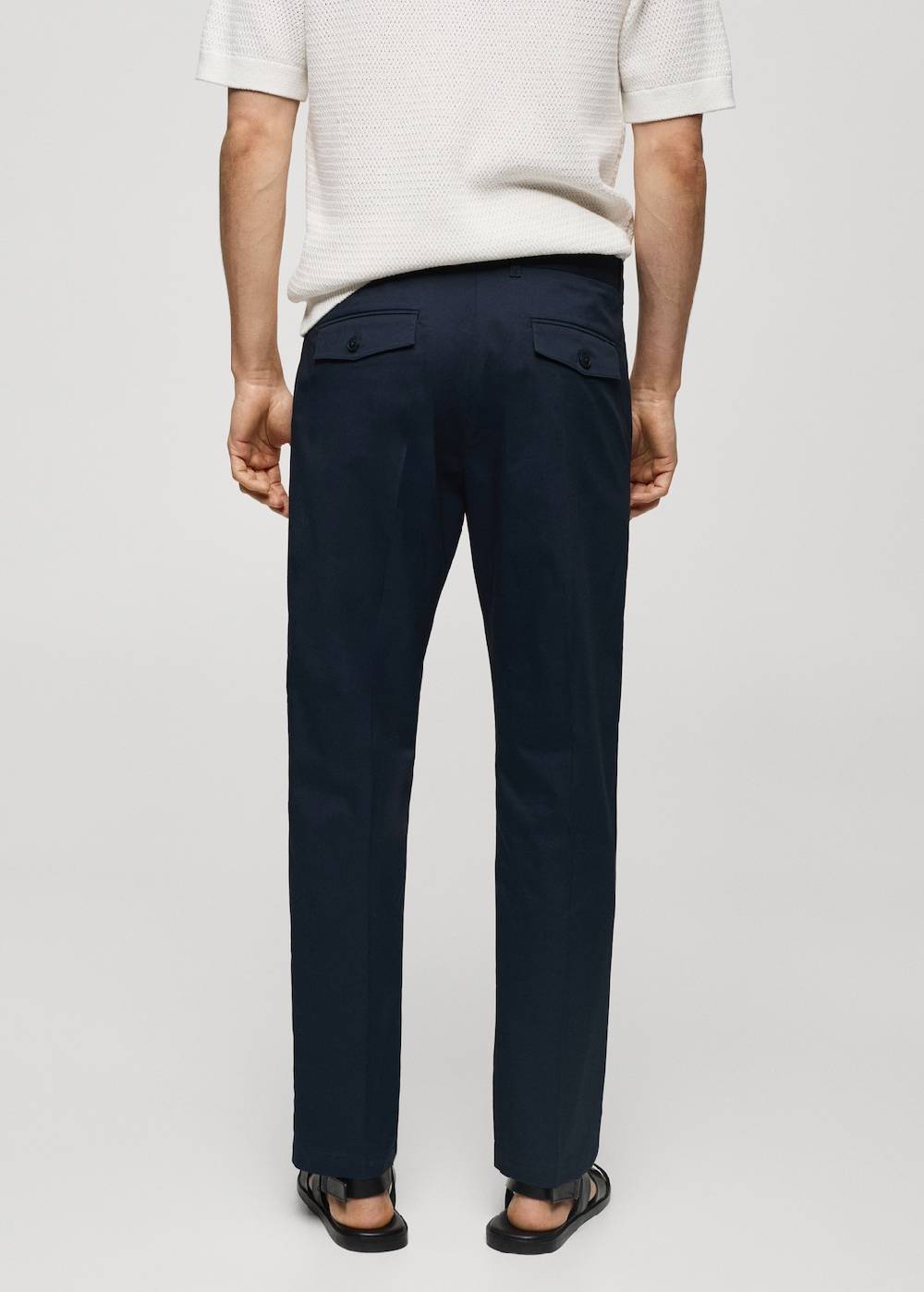 Mango Regular Fit-Baumwollhose mit Struktur Sonderangebote