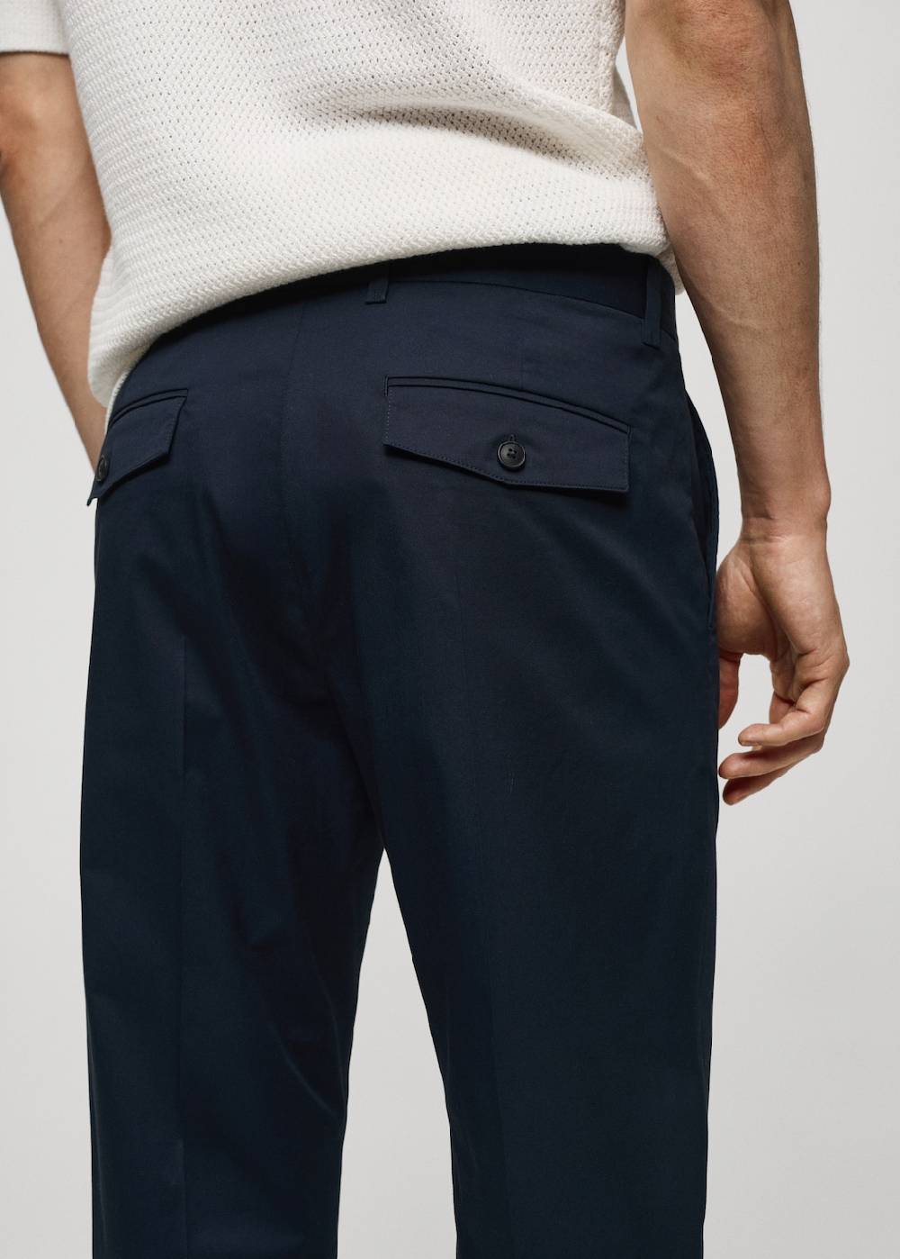 Mango Regular Fit-Baumwollhose mit Struktur Sonderangebote
