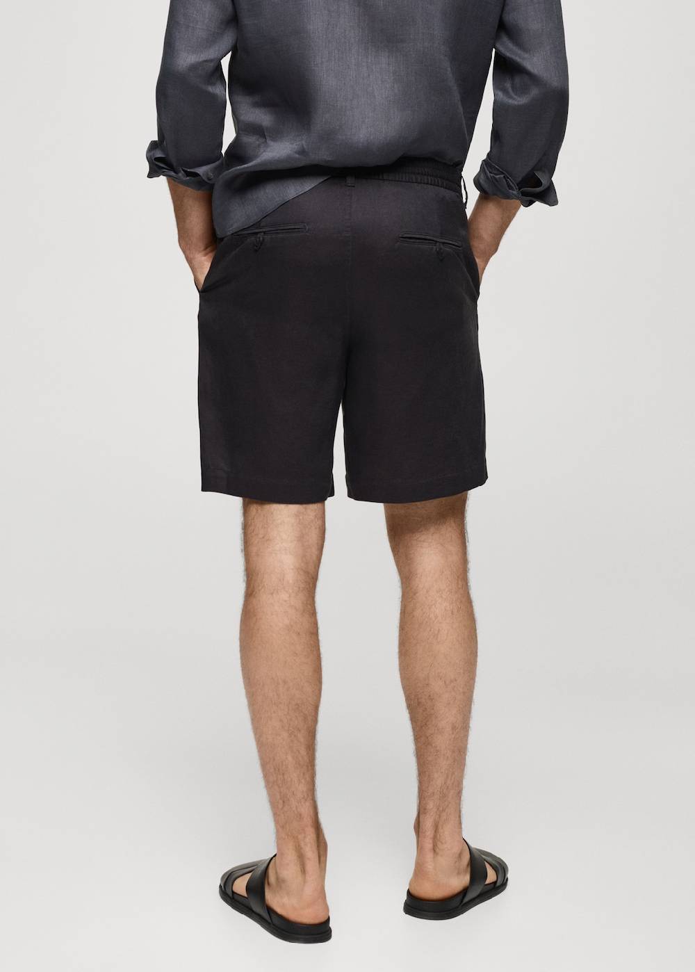 Mango Leinen-Bermudashorts aus Tencel mit Kordelzug VIP-Rabatte