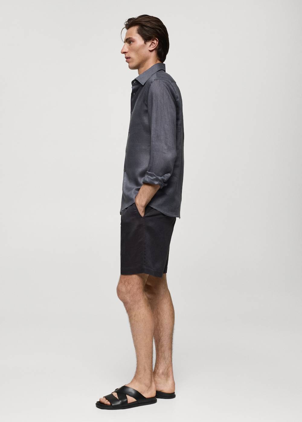 Mango Leinen-Bermudashorts aus Tencel mit Kordelzug VIP-Rabatte