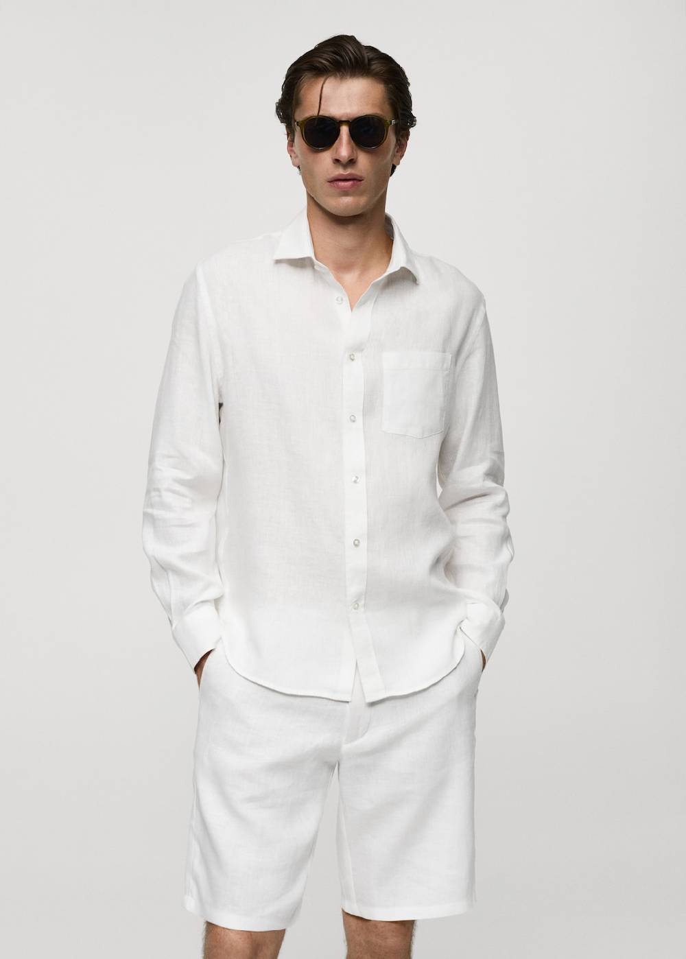 Mango Classic-Fit-Hemd aus 100 % Leinen