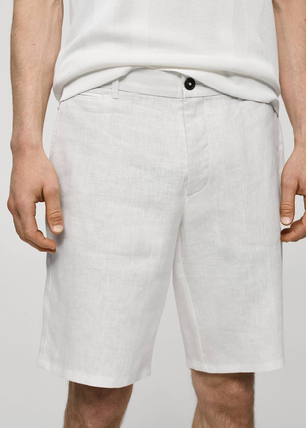 Mango Slim-Fit-Bermudashorts aus 100 % Leinen Neueste Stile
