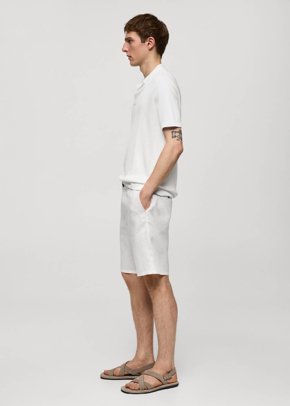 Mango Slim-Fit-Bermudashorts aus 100 % Leinen Neueste Stile
