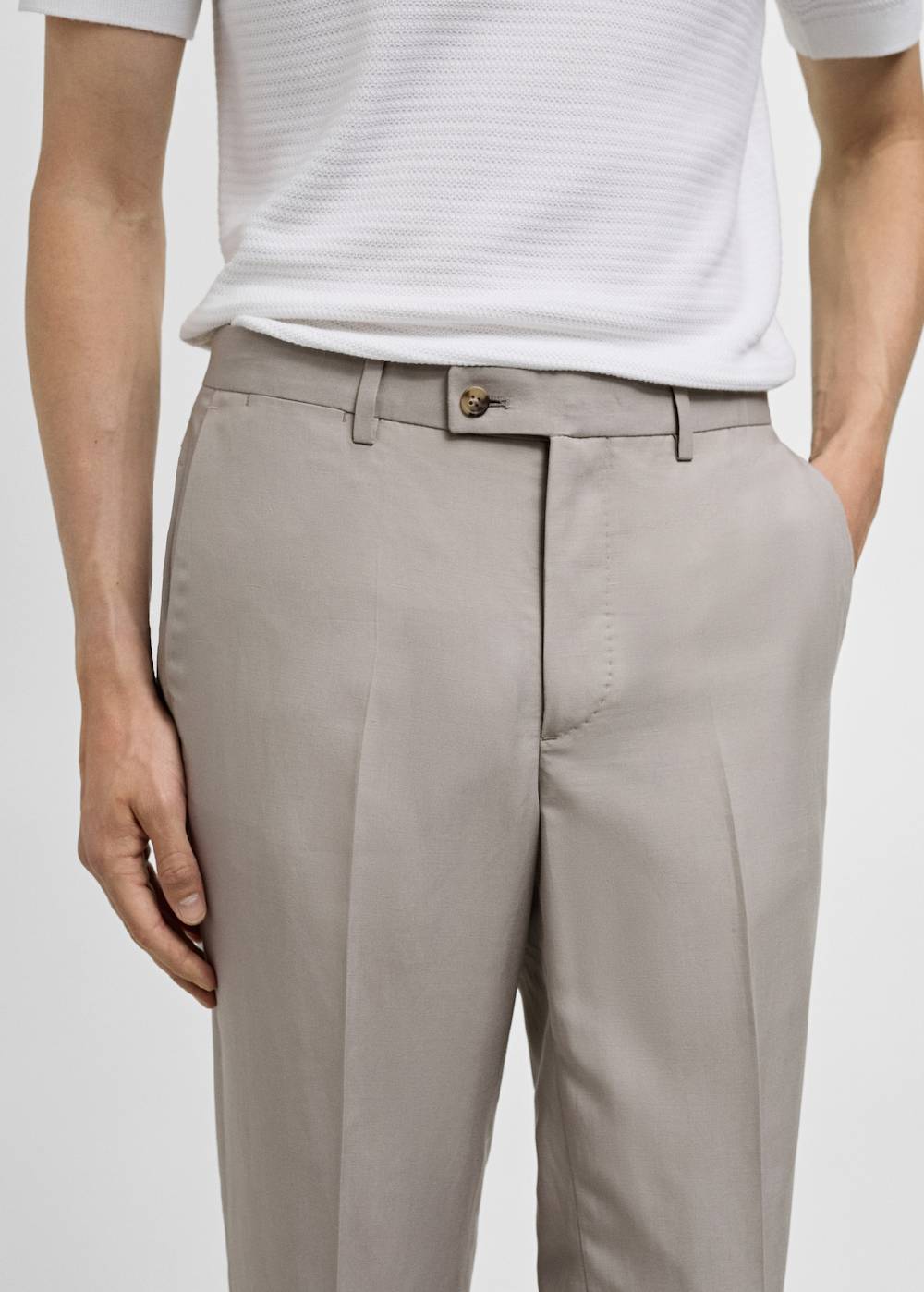 Mango Slim Fit-Anzughose aus Leinenmix Zeitbegrenzte Promotion