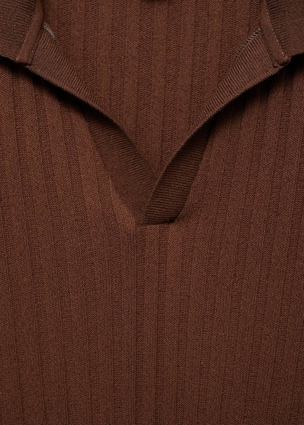 Mango Geripptes Regular-Fit-Poloshirt aus Baumwolle Bis zu 60% Rabatt