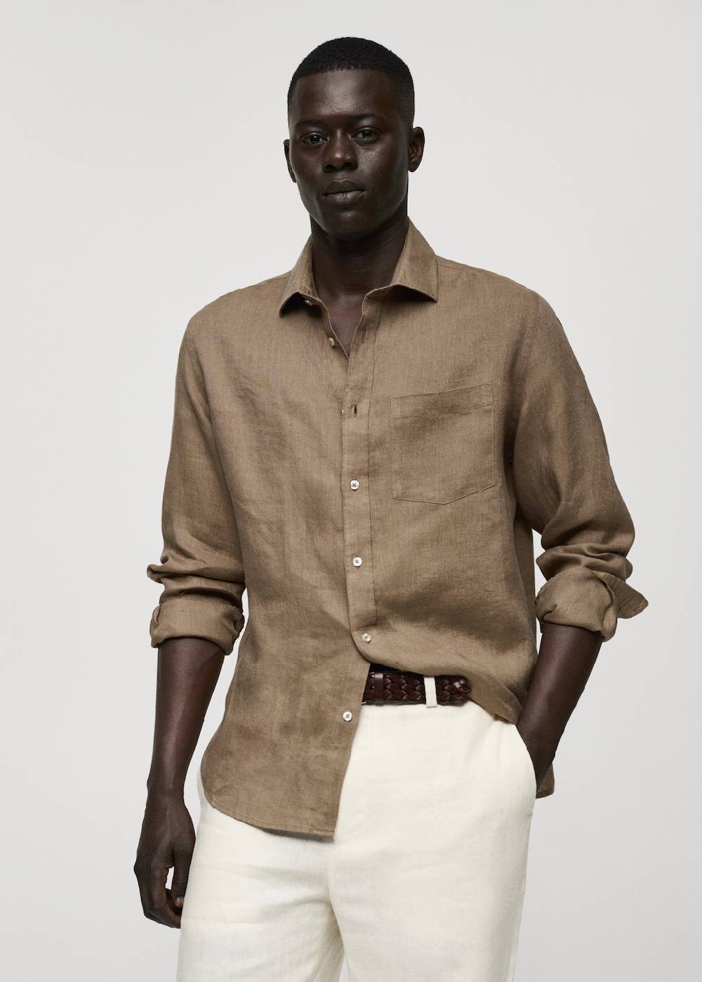 Mango Classic-Fit-Hemd aus 100 % Leinen