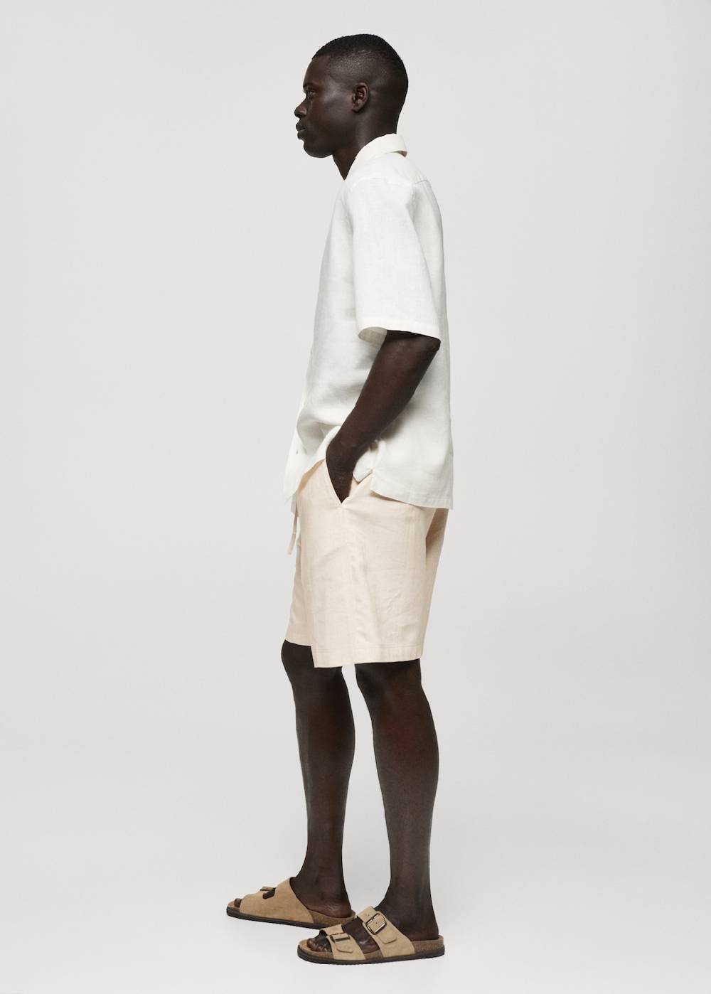 Mango Bermudashorts aus Baumwoll-Leinengemisch mit Kordelzug Clearance-Verkauf