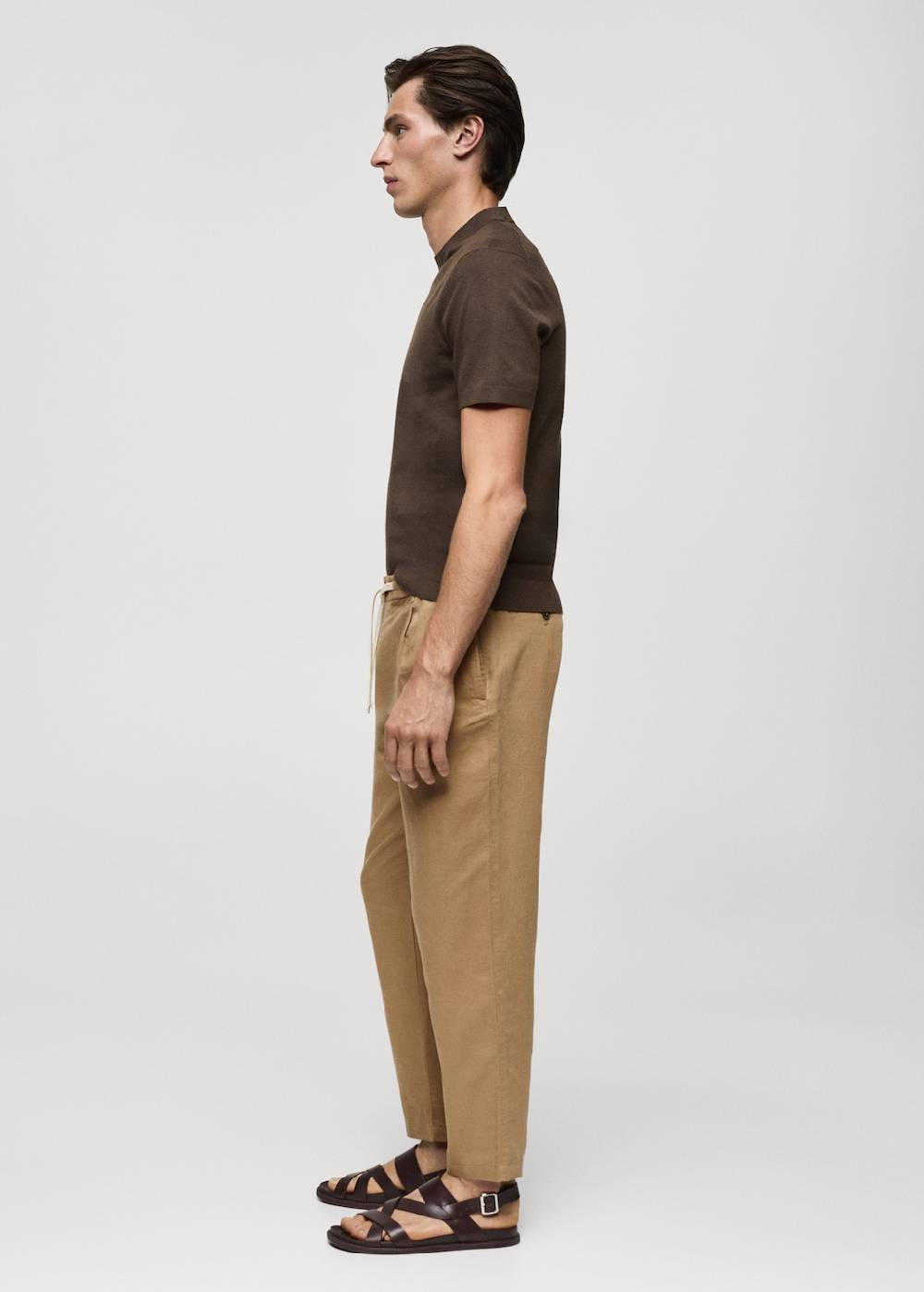 Mango Slim Fit-Leinenhose mit Kordel Fabrikladen