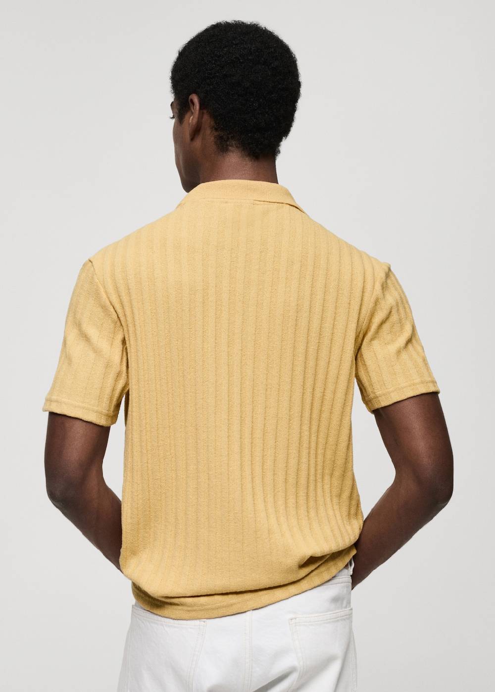 Mango Geripptes Regular-Fit-Poloshirt aus Baumwolle Verkauf