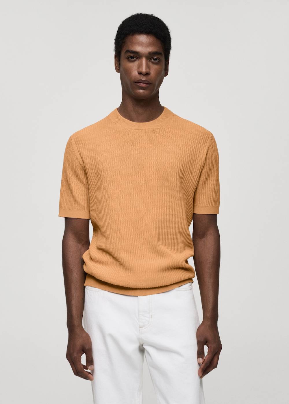 Mango Geripptes Strick-T-Shirt