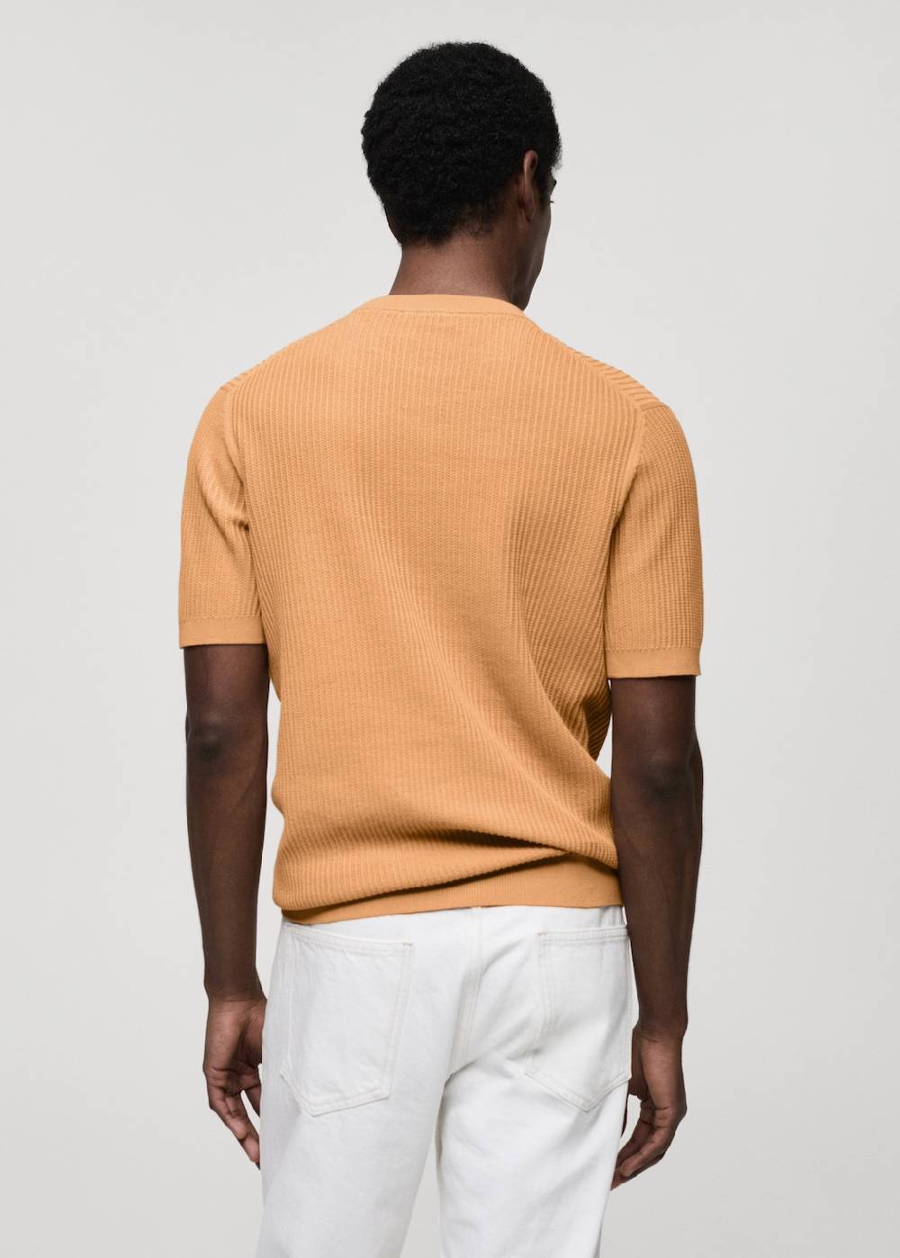 Mango Geripptes Strick-T-Shirt Schlussverkauf