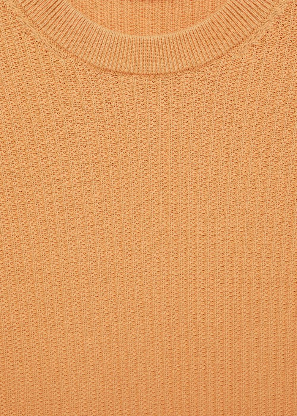 Mango Geripptes Strick-T-Shirt Schlussverkauf