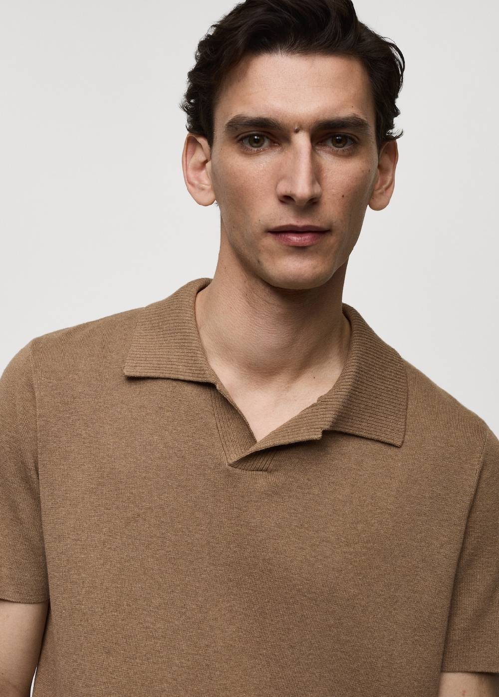 Mango Texturiertes Strick-Poloshirt aus Baumwolle Fabrikverkauf