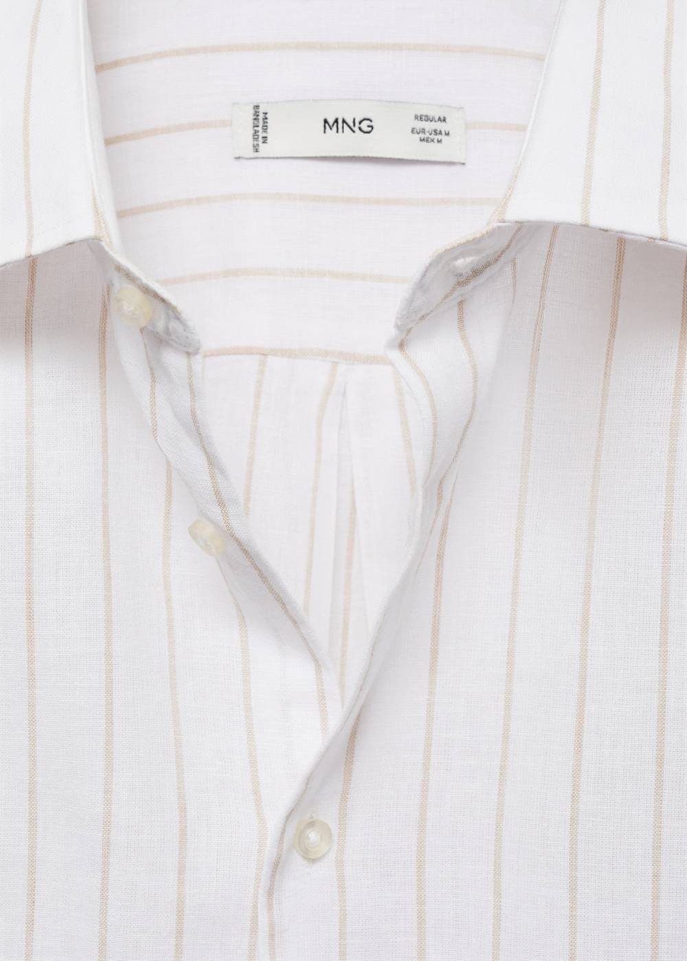 Mango Gestreiftes Regular-Fit-Hemd aus Leinen mit Baumwolle Kostenloser Versand