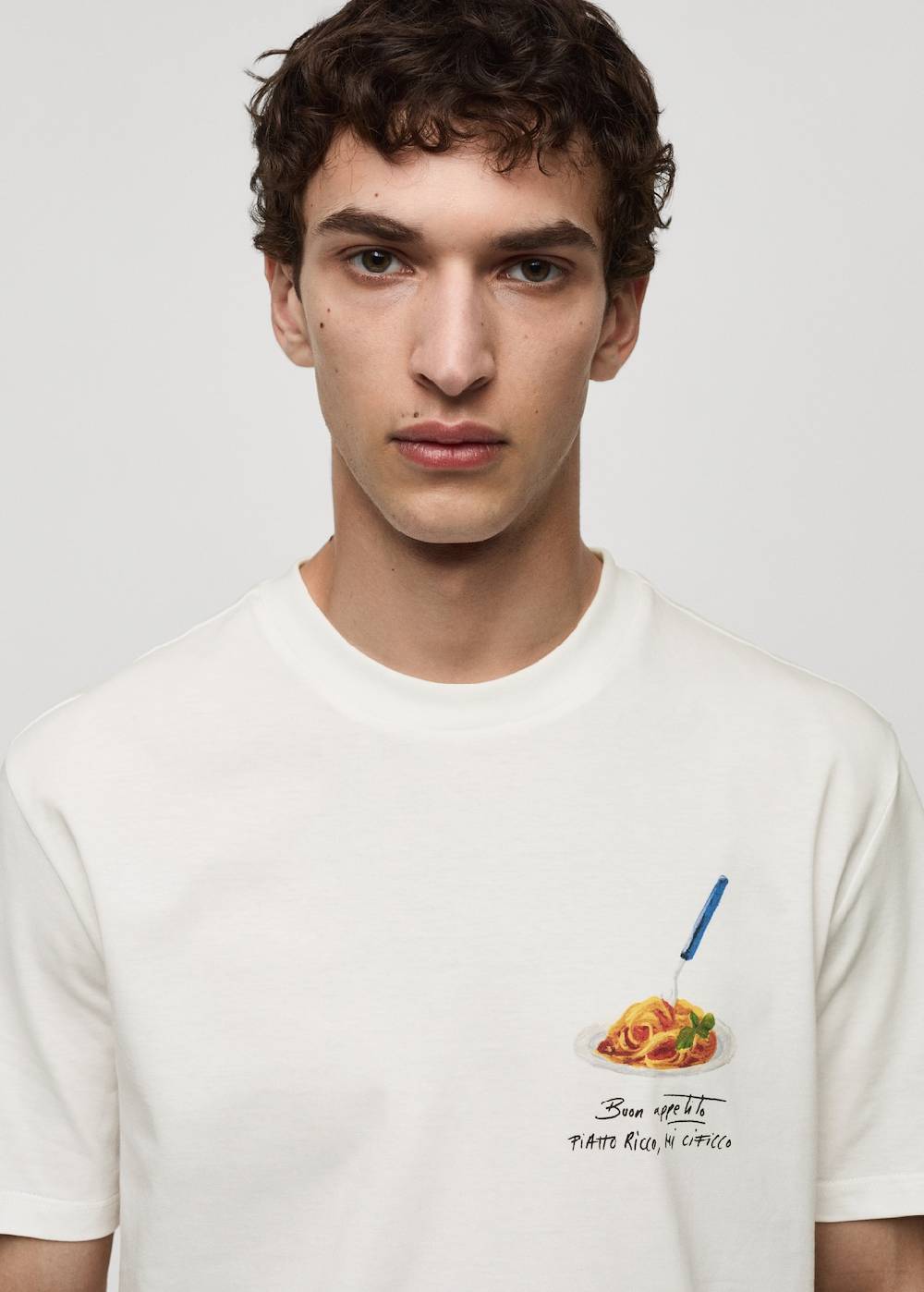 Mango Gemustertes T-Shirt aus 100 % Baumwolle Sonderangebot