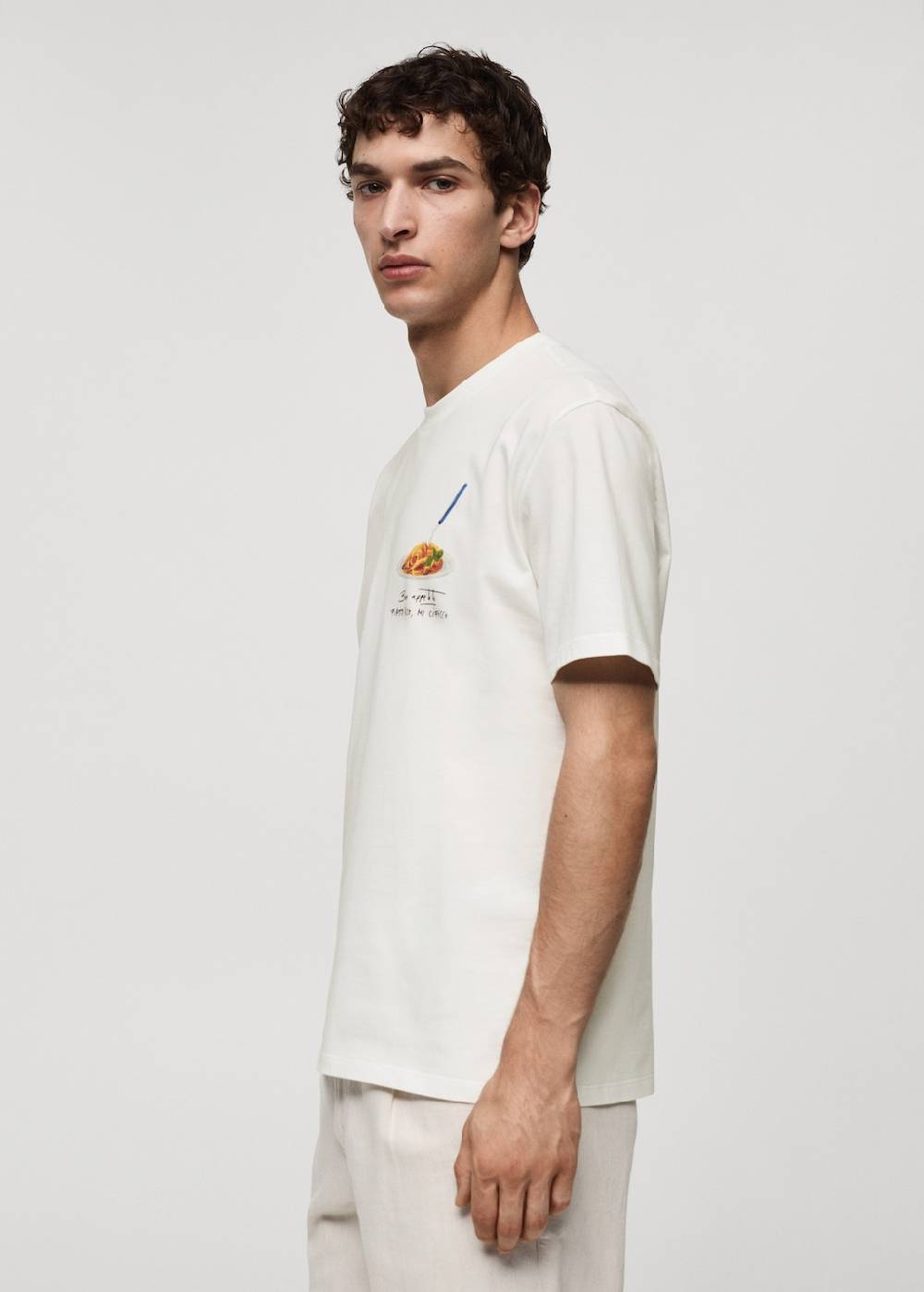Mango Gemustertes T-Shirt aus 100 % Baumwolle Sonderangebot