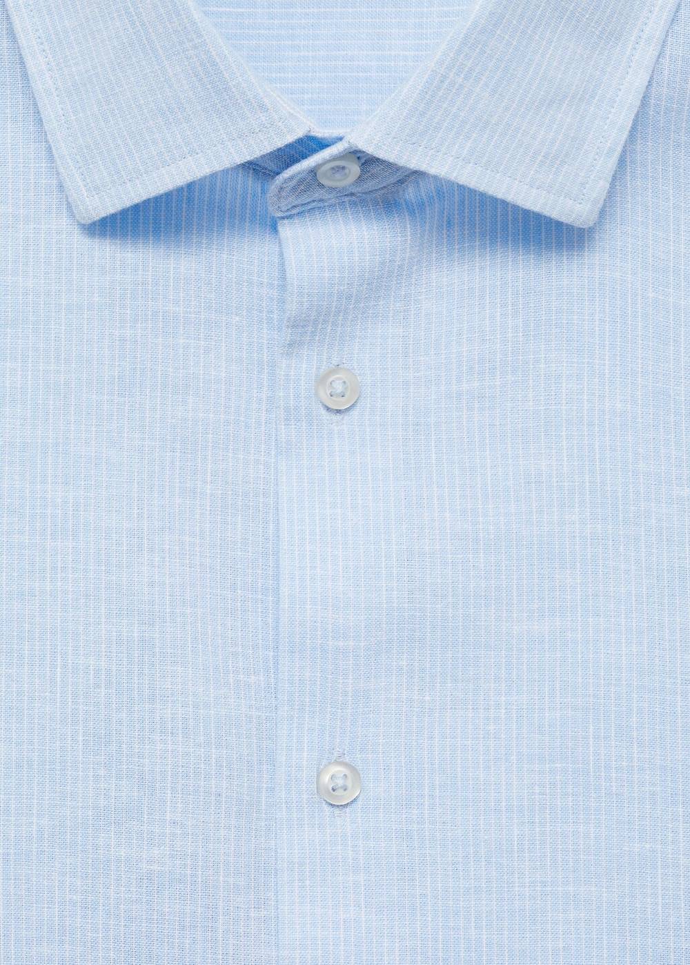 Mango Gestreiftes Regular-Fit-Hemd aus Leinen mit Baumwolle Günstig kaufen