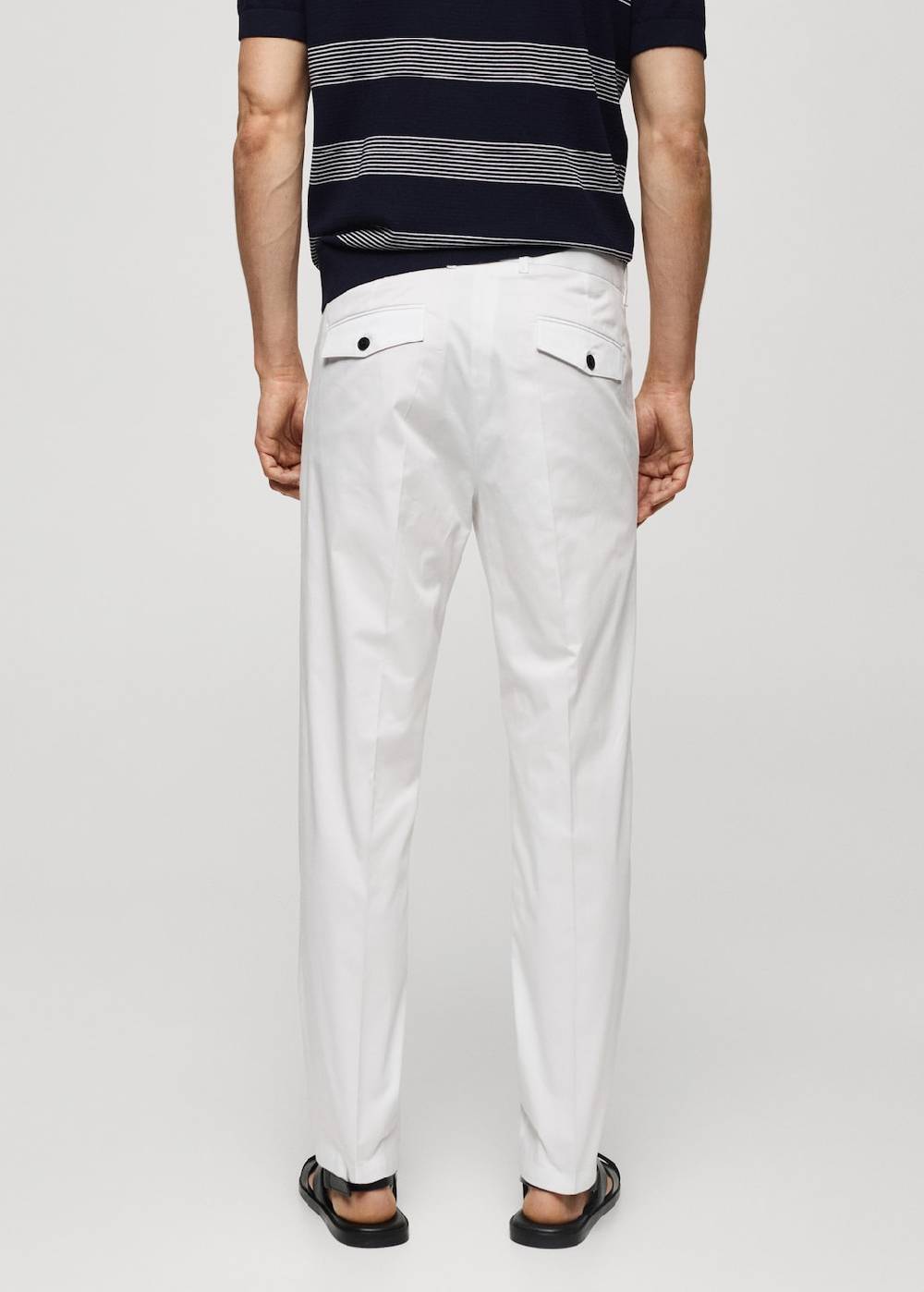 Mango Regular Fit-Baumwollhose mit Struktur Großer Ausverkauf