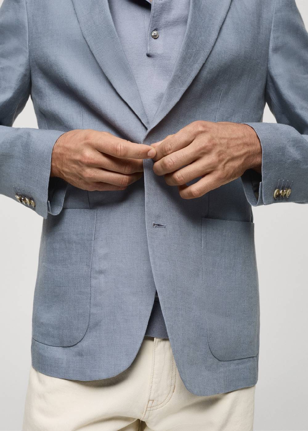 Mango Slim Fit-Blazer aus 100 % Leinen Begrenztes Angebot