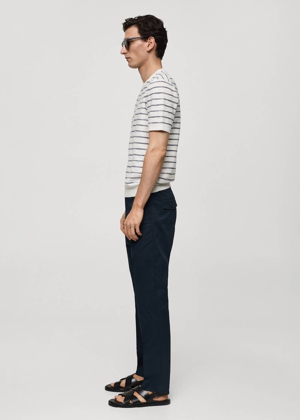 Mango Gestreiftes T-Shirt aus Baumwollstrick Exklusivangebot