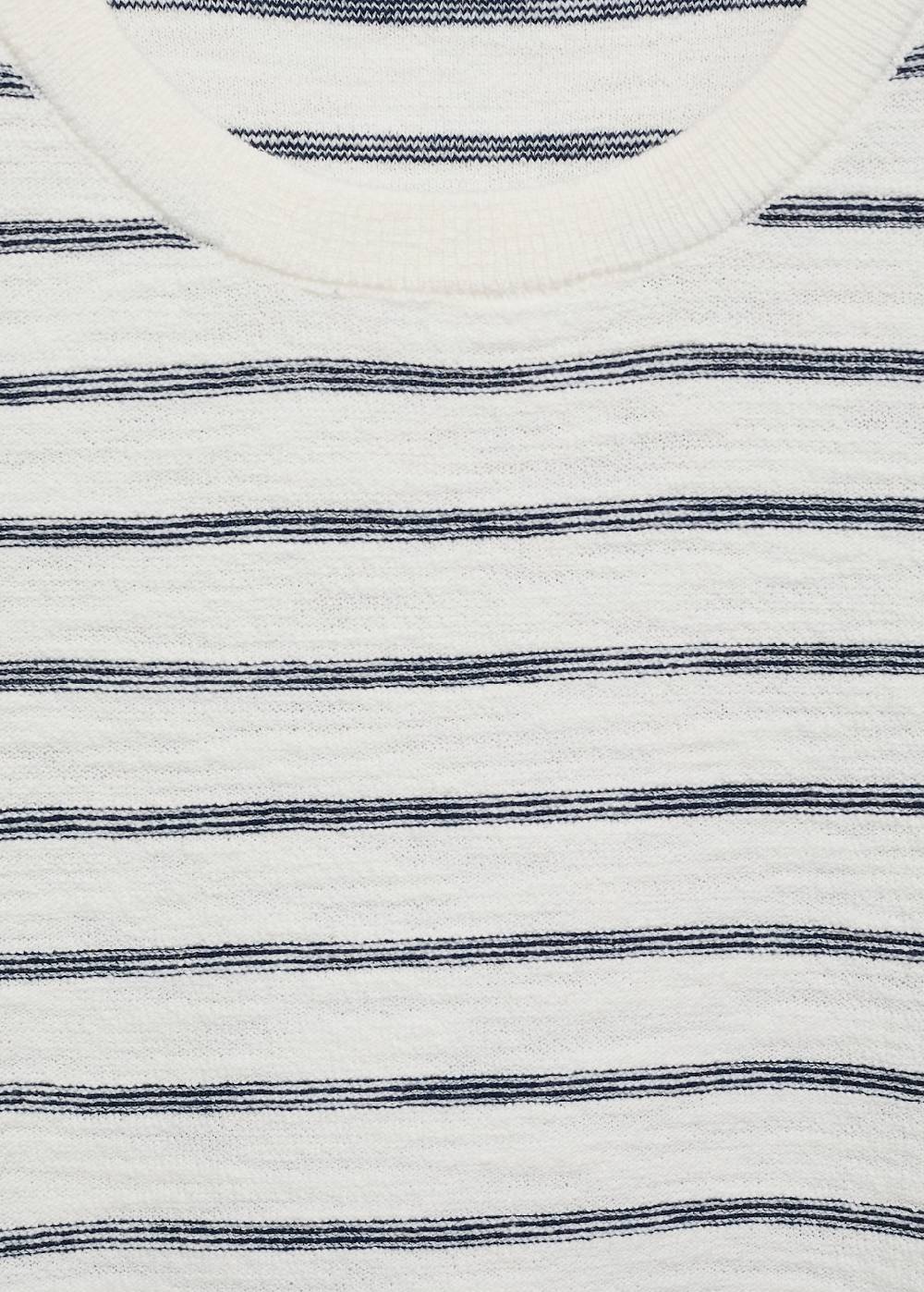 Mango Gestreiftes T-Shirt aus Baumwollstrick Exklusivangebot