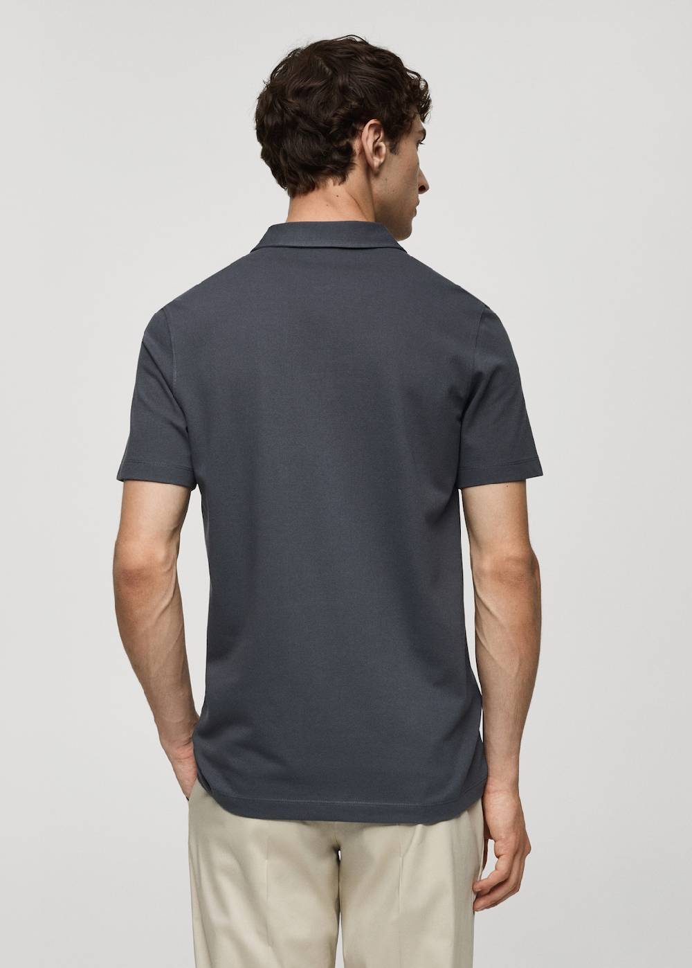 Mango Strukturiertes Slim-Fit-Poloshirt aus Baumwoll-Piqué Preisnachlass