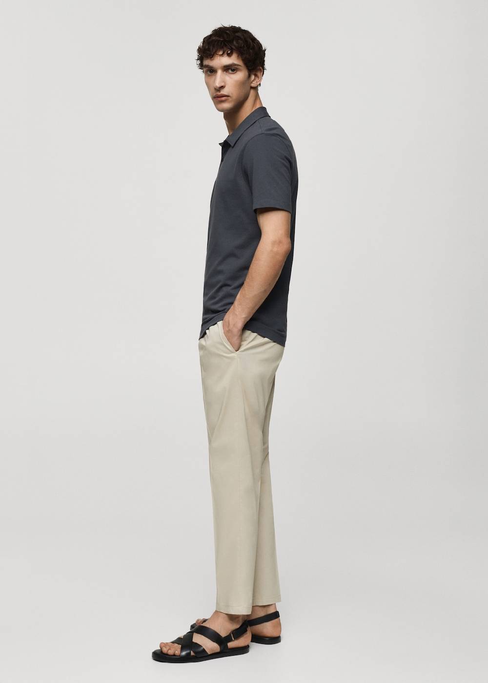 Mango Strukturiertes Slim-Fit-Poloshirt aus Baumwoll-Piqué Preisnachlass