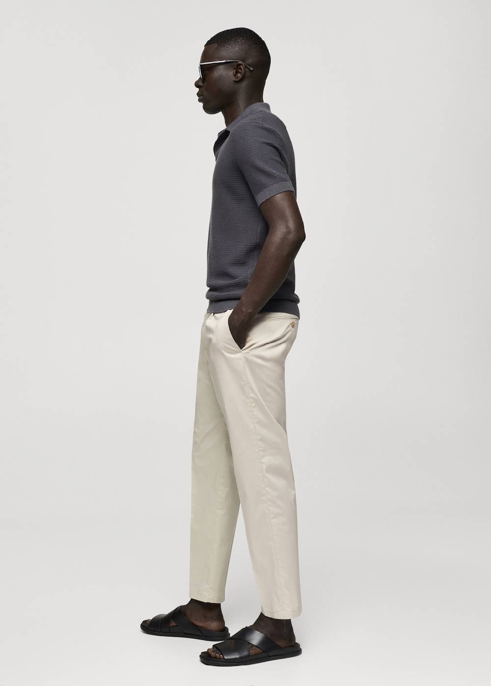 Mango Slim Fit-Bundfaltenhose aus Baumwolle Black Friday