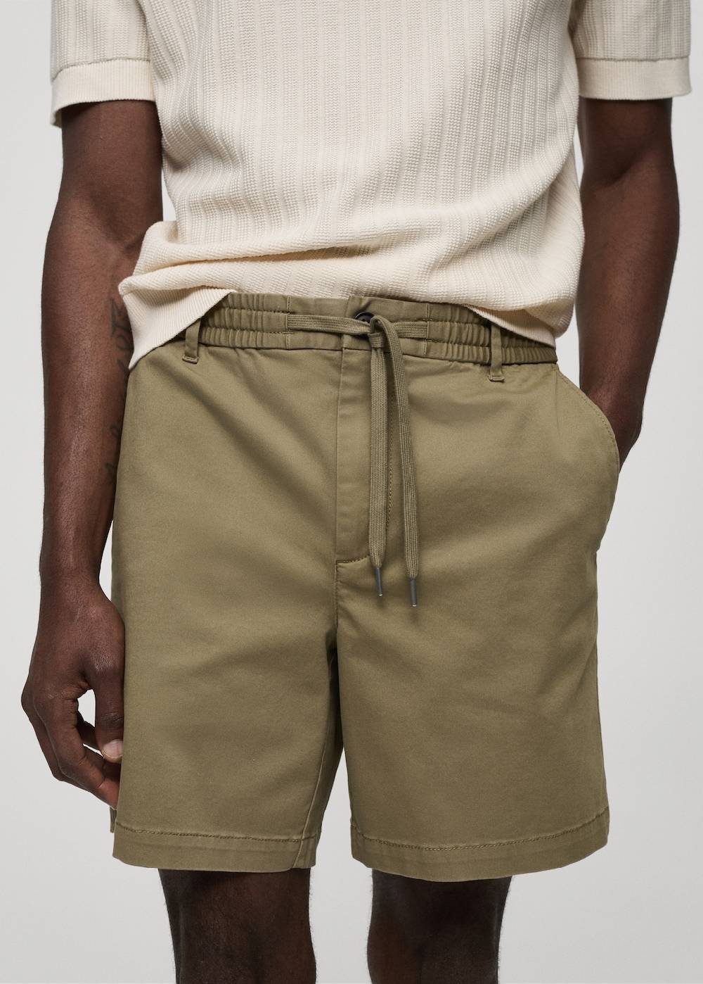 Mango Baumwoll-Bermudashorts mit Kordelzug Weihnachtsangebot