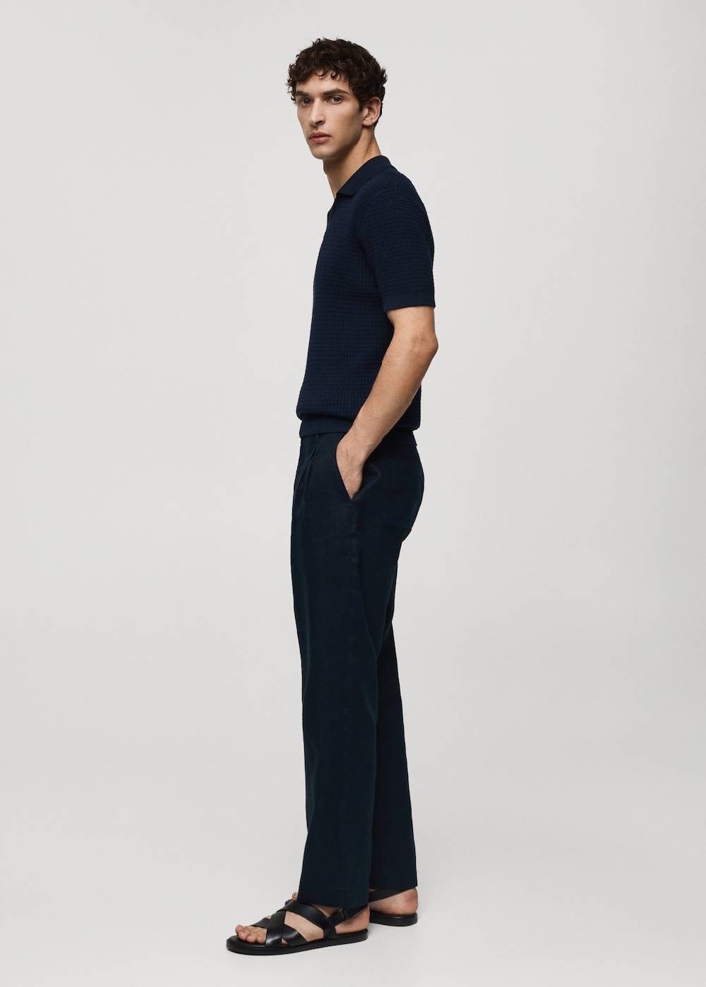 Mango Rippstrick-Poloshirt Kostenlose Rückgabe