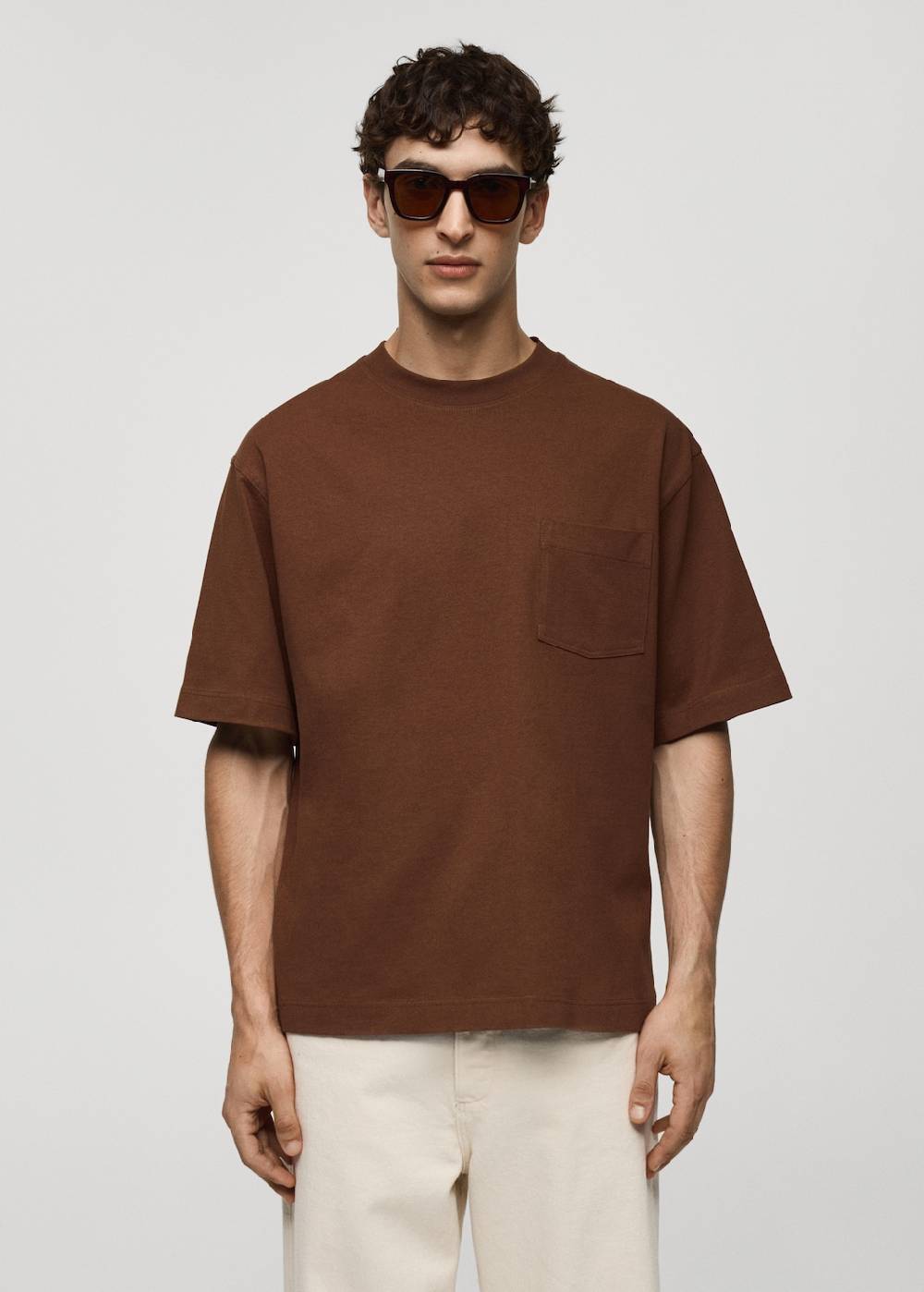 Mango T-Shirt aus 100 % Baumwolle mit Tasche