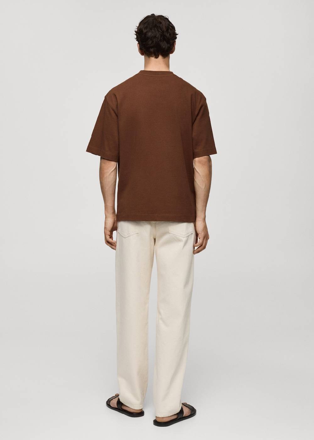 Mango T-Shirt aus 100 % Baumwolle mit Tasche Letzte 3 Tage