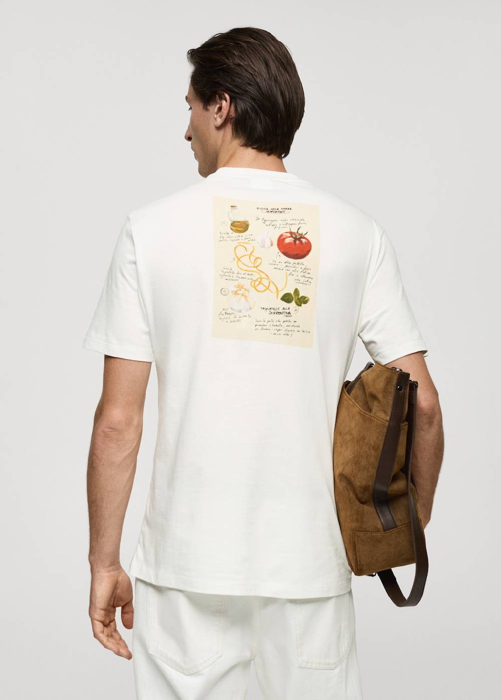 Mango Gemustertes Regular-Fit-T-Shirt aus Baumwolle Sonderangebot der Fabrik