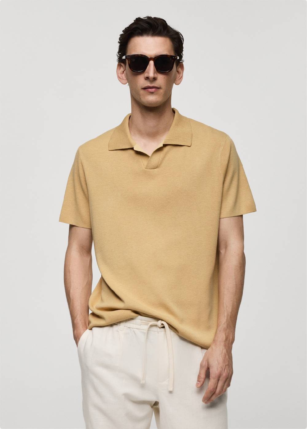 Mango Texturiertes Strick-Poloshirt aus Baumwolle Bis zu 55% Rabatt